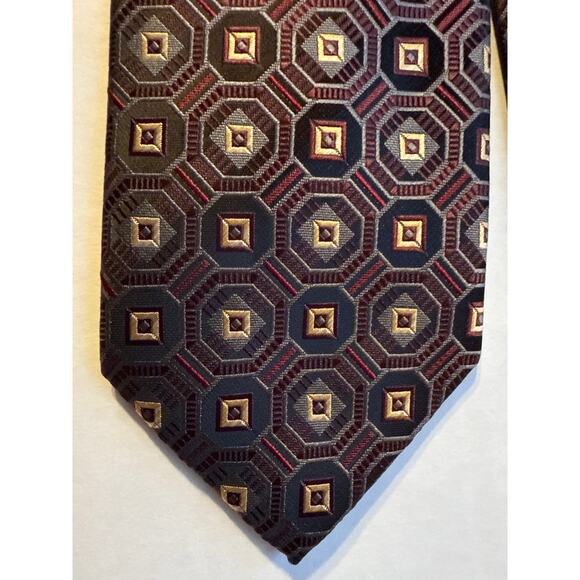Colours by Alexander Julian Necktie, Black & Red Geometric - Picture 2 of 4